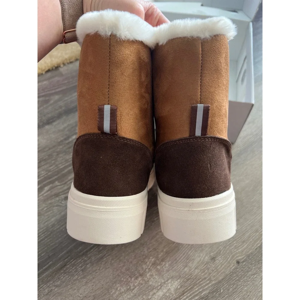 NEW Serra Winter Boots Women Size 9 Brown Waterproof Leather Faux Fur Lined